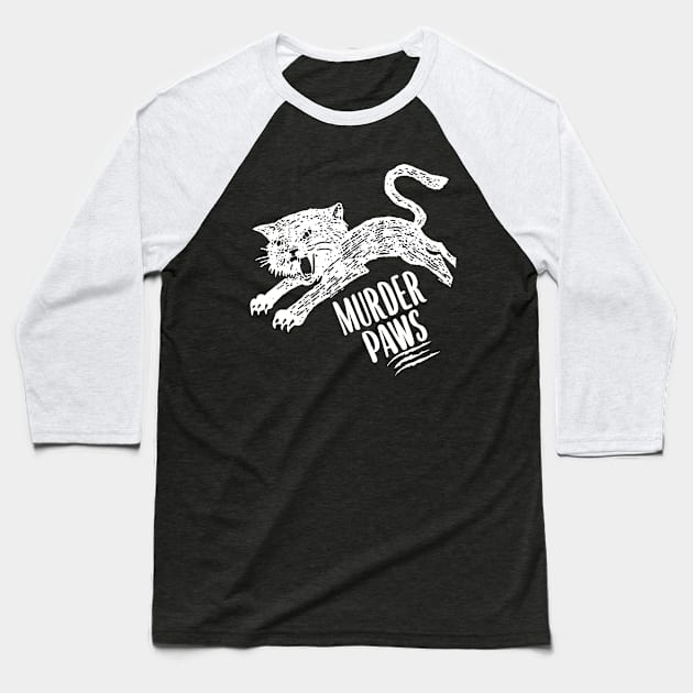 MURDER PAWS Baseball T-Shirt by SomerGamez